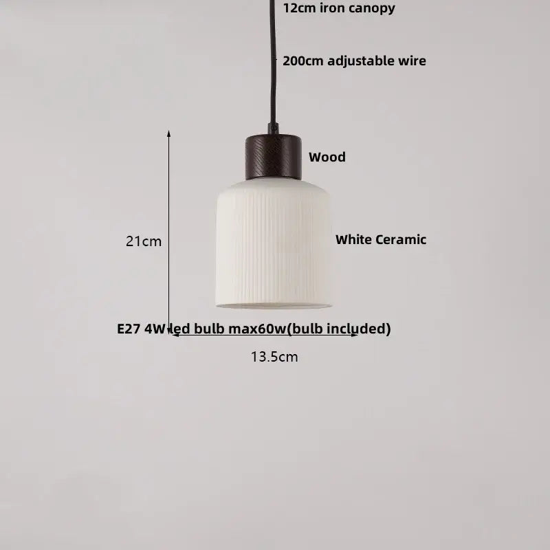 Minimalist pleated glass and wood pendant light fixture kitchen