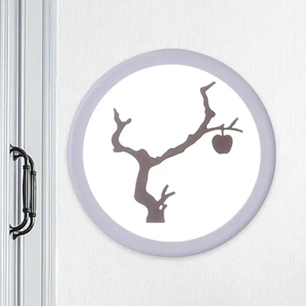 Minimalist tree silhouette acrylic wall lamp white & coffee bedroom