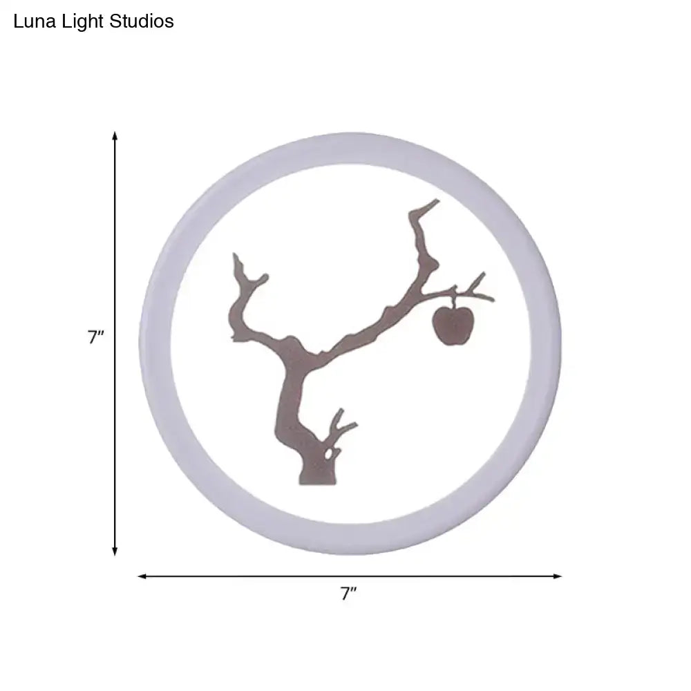 Minimalist tree silhouette acrylic wall lamp white & coffee bedroom