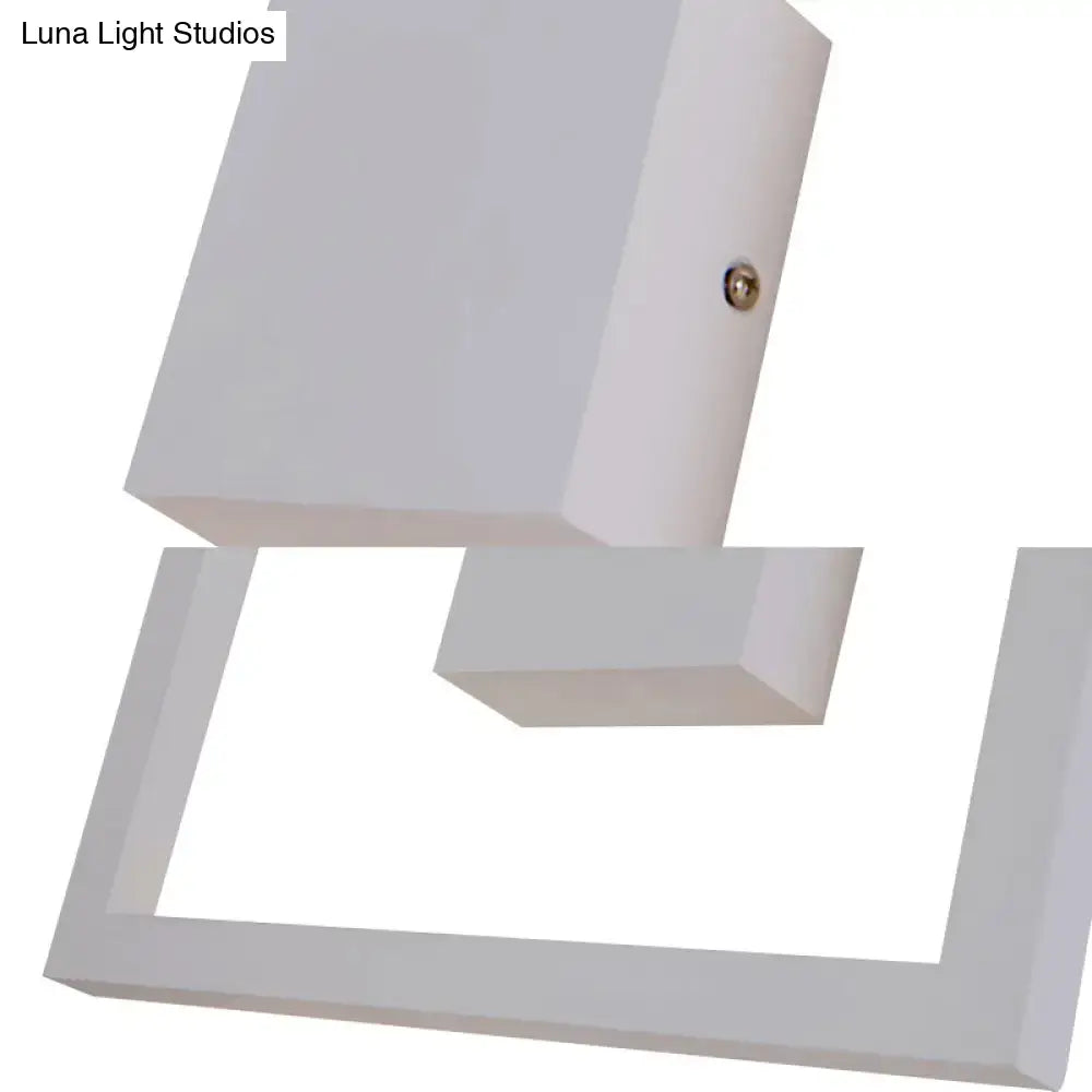 Minimalist white acrylic wall light fixture bedroom direct wired electric