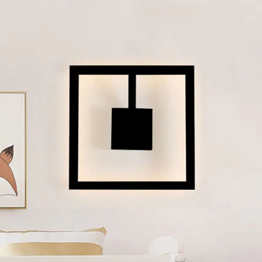 Minimalist white acrylic wall light fixture bedroom direct wired electric