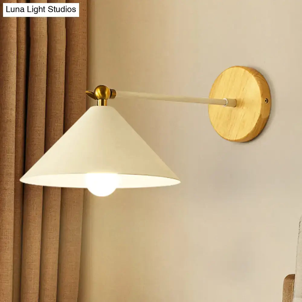 Minimalist white and brass pyramid wall lighting bedroom sconce