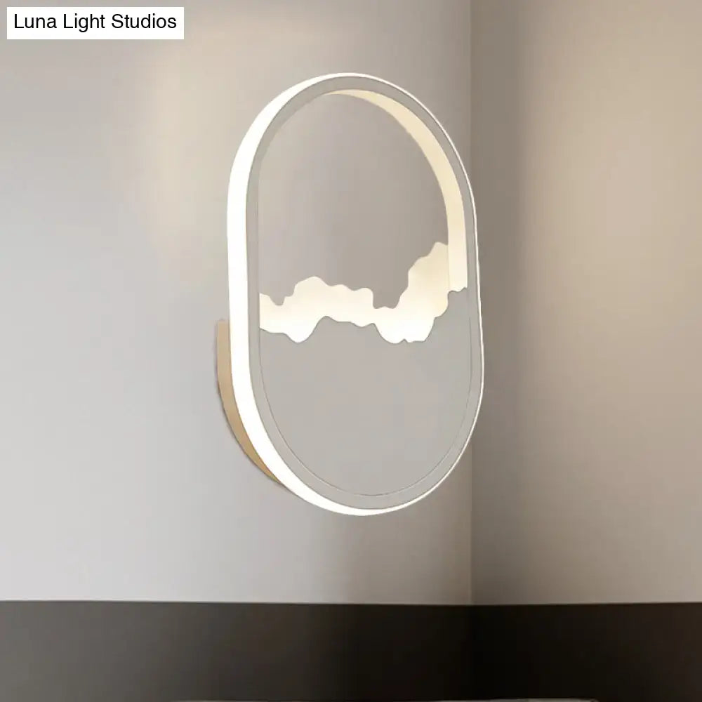 Minimalist white cloud led wall sconce bedroom mirror wall lamp