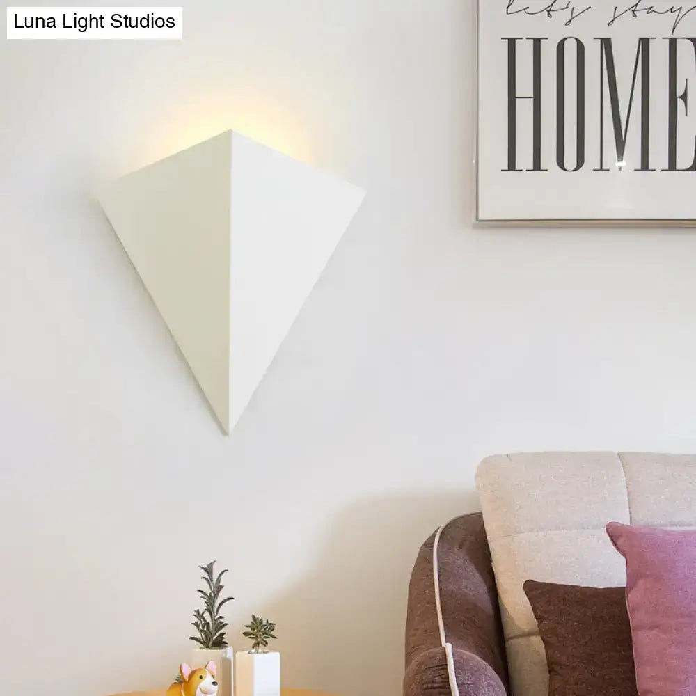 Minimalist white cone led wall lamp living room decor