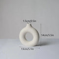 Minimalist white decorbites ceramic donut vase set living room
