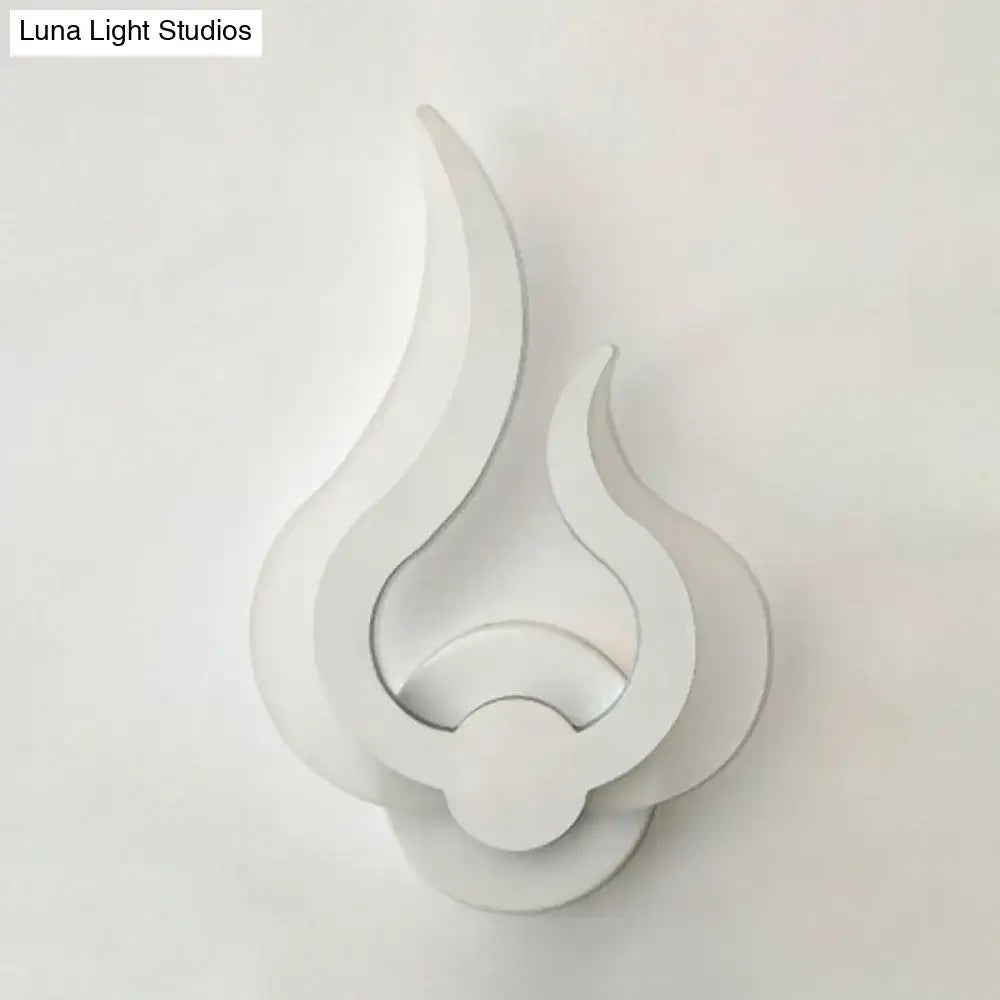 Minimalist white flame wall sconce bedroom led light