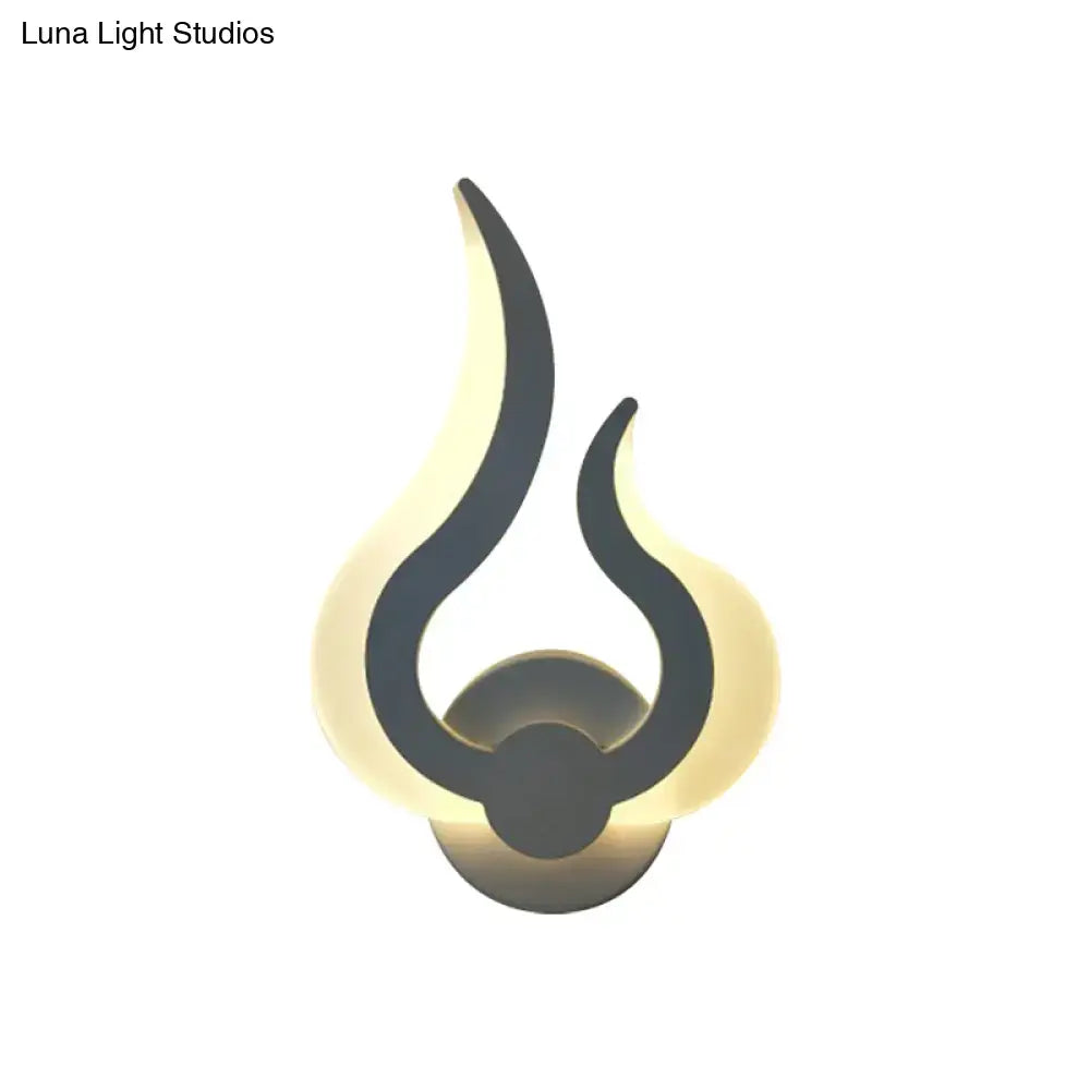 Minimalist white flame wall sconce bedroom led light