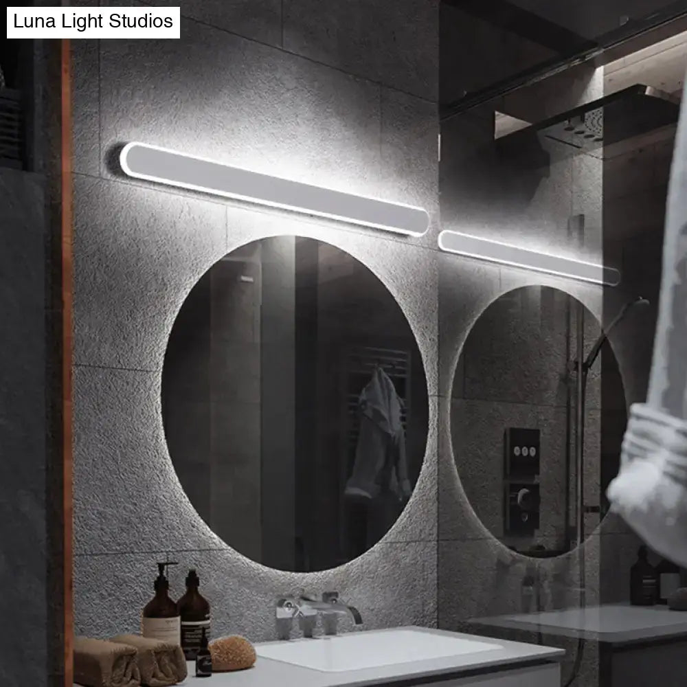 Minimalist white led mirror wall sconce bathroom warm white light
