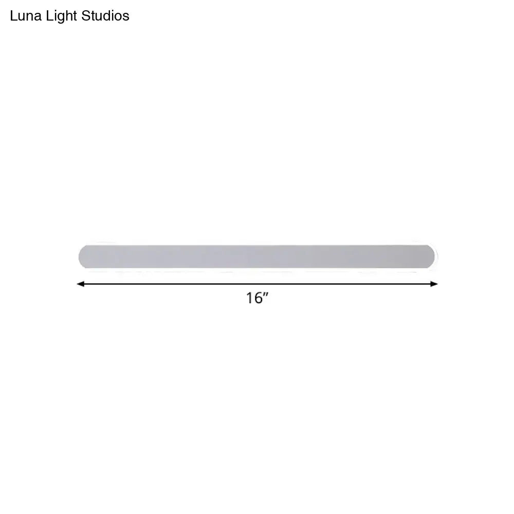Minimalist white led mirror wall sconce bathroom warm white light
