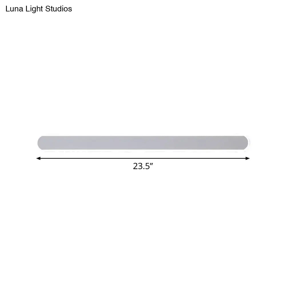 Minimalist white led mirror wall sconce bathroom warm white light
