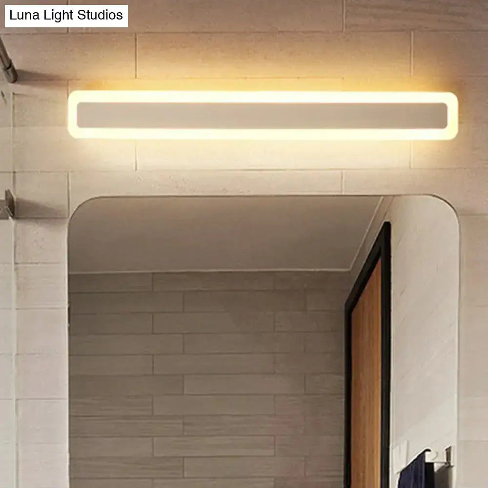Minimalist white led vanity light bathroom wall sconce