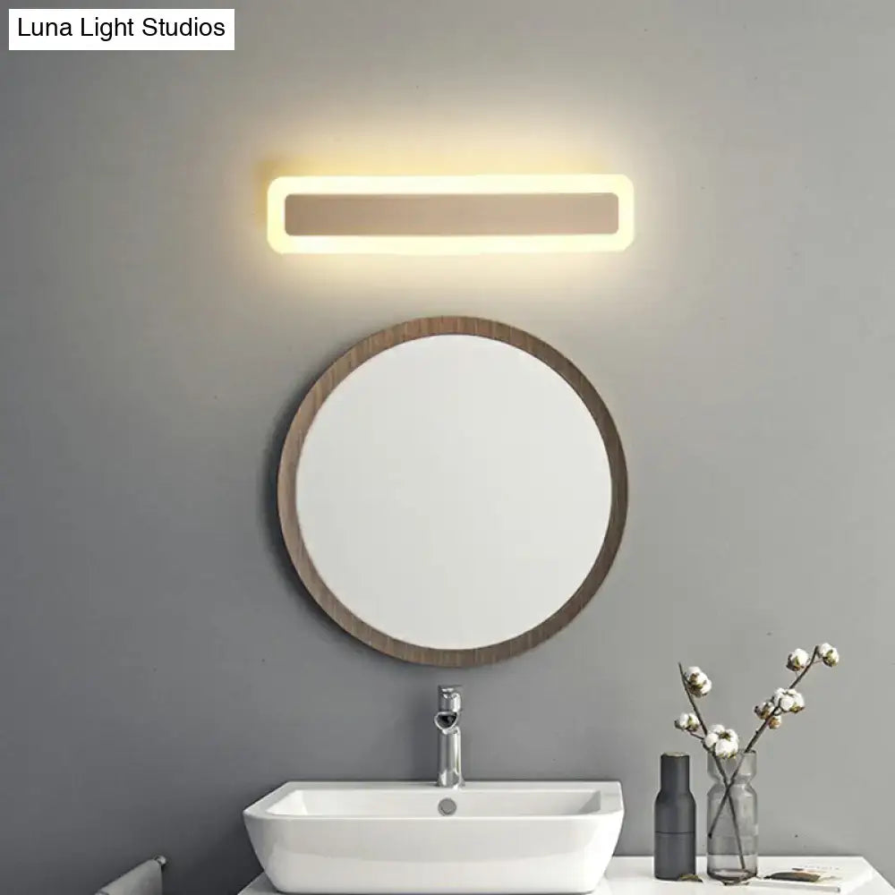 Minimalist white led vanity light bathroom wall sconce