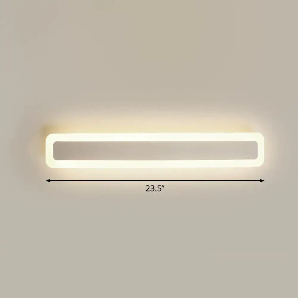 Minimalist white led vanity light bathroom wall sconce