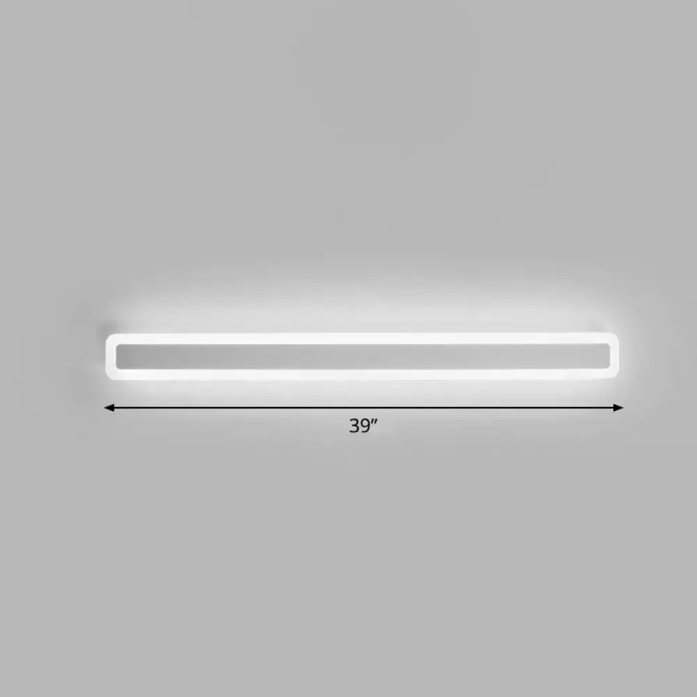Minimalist white led vanity light bathroom wall sconce