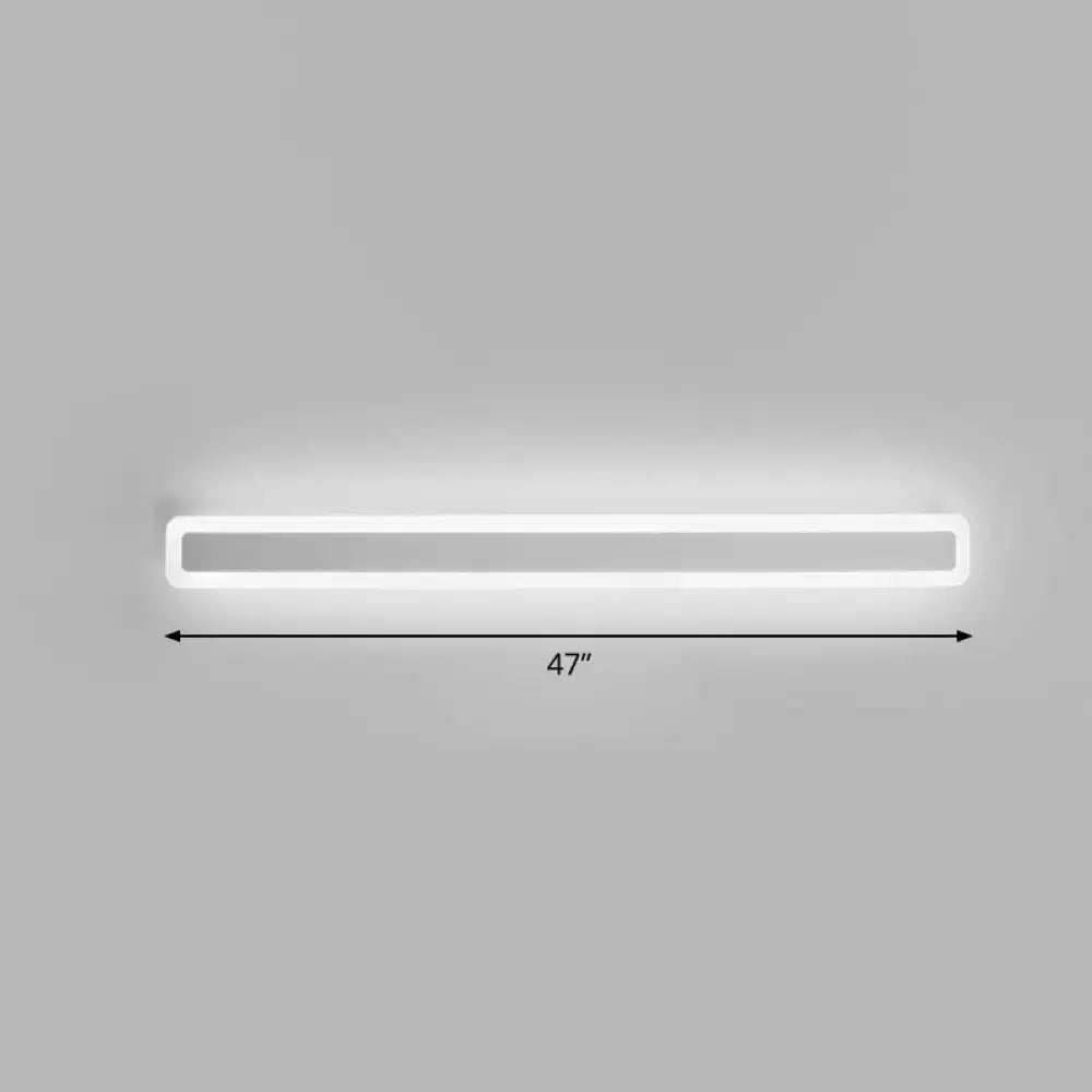 Minimalist white led vanity light bathroom wall sconce