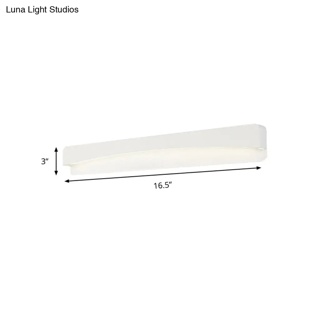 DecorBites™ Minimalist White LED Wall Sconce Lamp - 16.5"/20.5" Metal and Acrylic Rectangular Mount