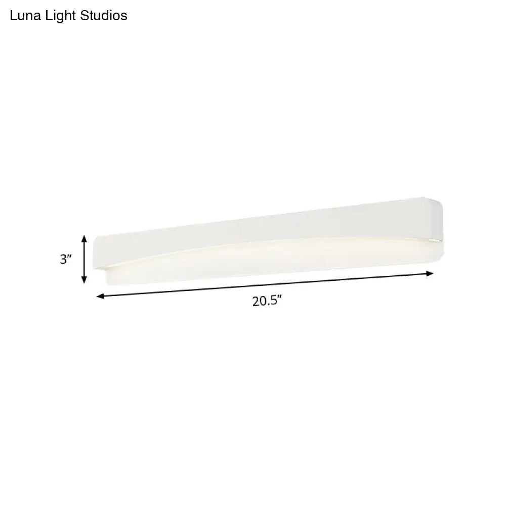 DecorBites™ Minimalist White LED Wall Sconce Lamp - 16.5"/20.5" Metal and Acrylic Rectangular Mount