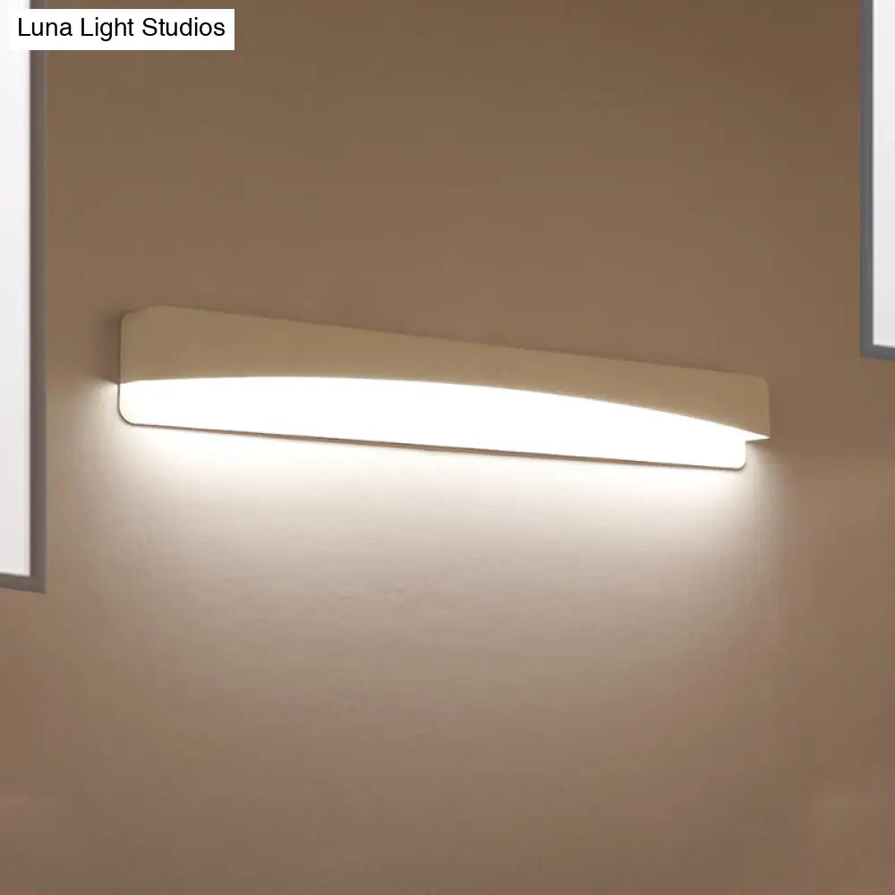 DecorBites™ Minimalist White LED Wall Sconce Lamp - 16.5"/20.5" Metal and Acrylic Rectangular Mount