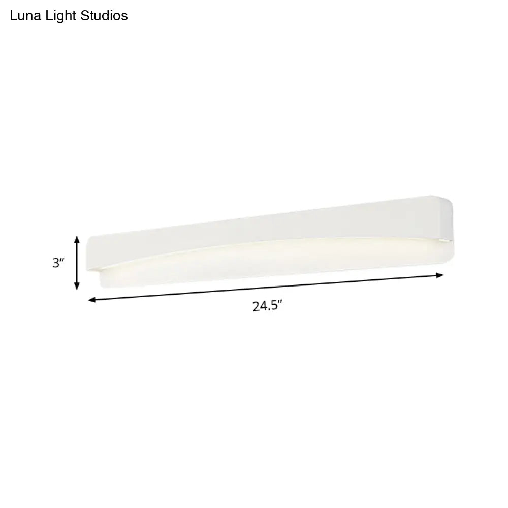 DecorBites™ Minimalist White LED Wall Sconce Lamp - 16.5"/20.5" Metal and Acrylic Rectangular Mount
