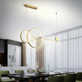 Minimalist white linear led hanging lamp for dining room