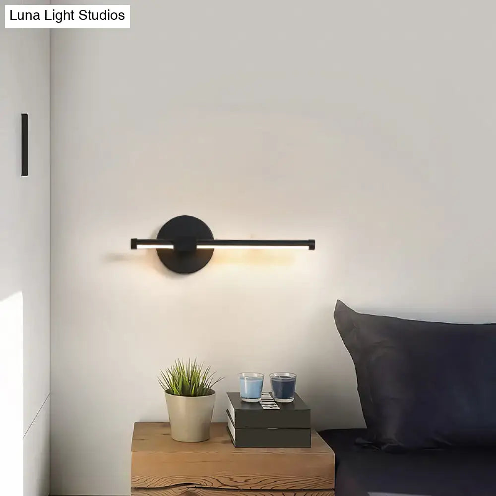 Minimalist white metallic led wall sconce bedroom wall mount lighting