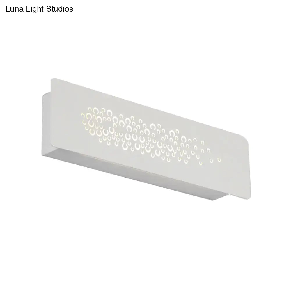 Minimalist white patterned metal wall lamp for bedroom up and down light