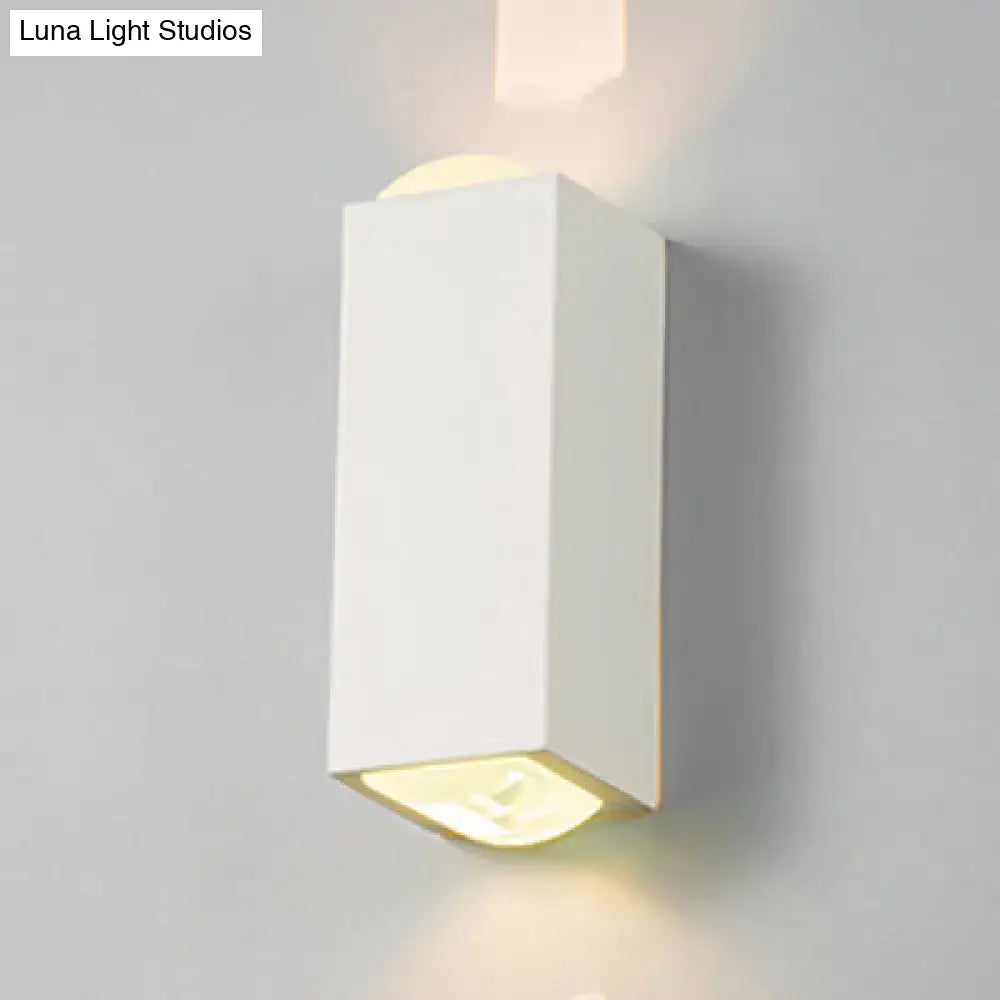 Minimalist white rectangle wall light – bedroom aluminum sconce