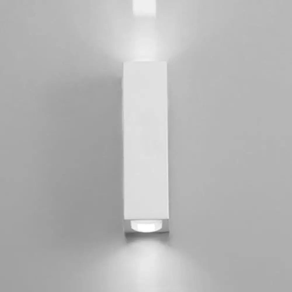 Minimalist white rectangle wall light – bedroom aluminum sconce