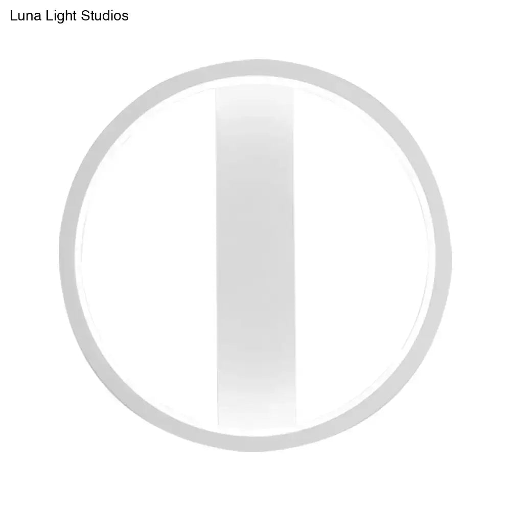 Minimalist white round square led wall sconce bedroom light
