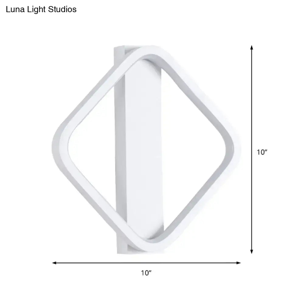 Minimalist white round square led wall sconce bedroom light