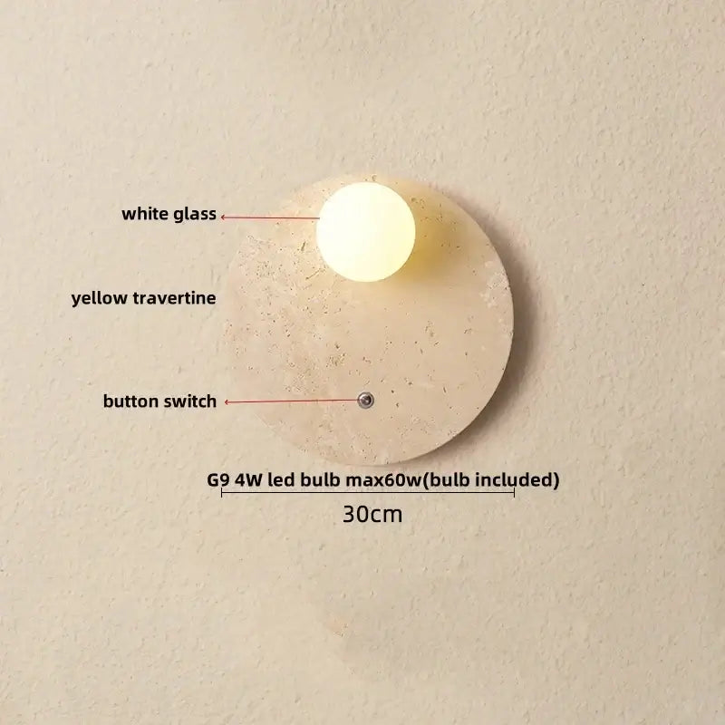 Minimalist wood and beige canopy led wall light bedroom sconce