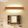 Minimalist wood led wall sconce with acrylic shade bathroom light