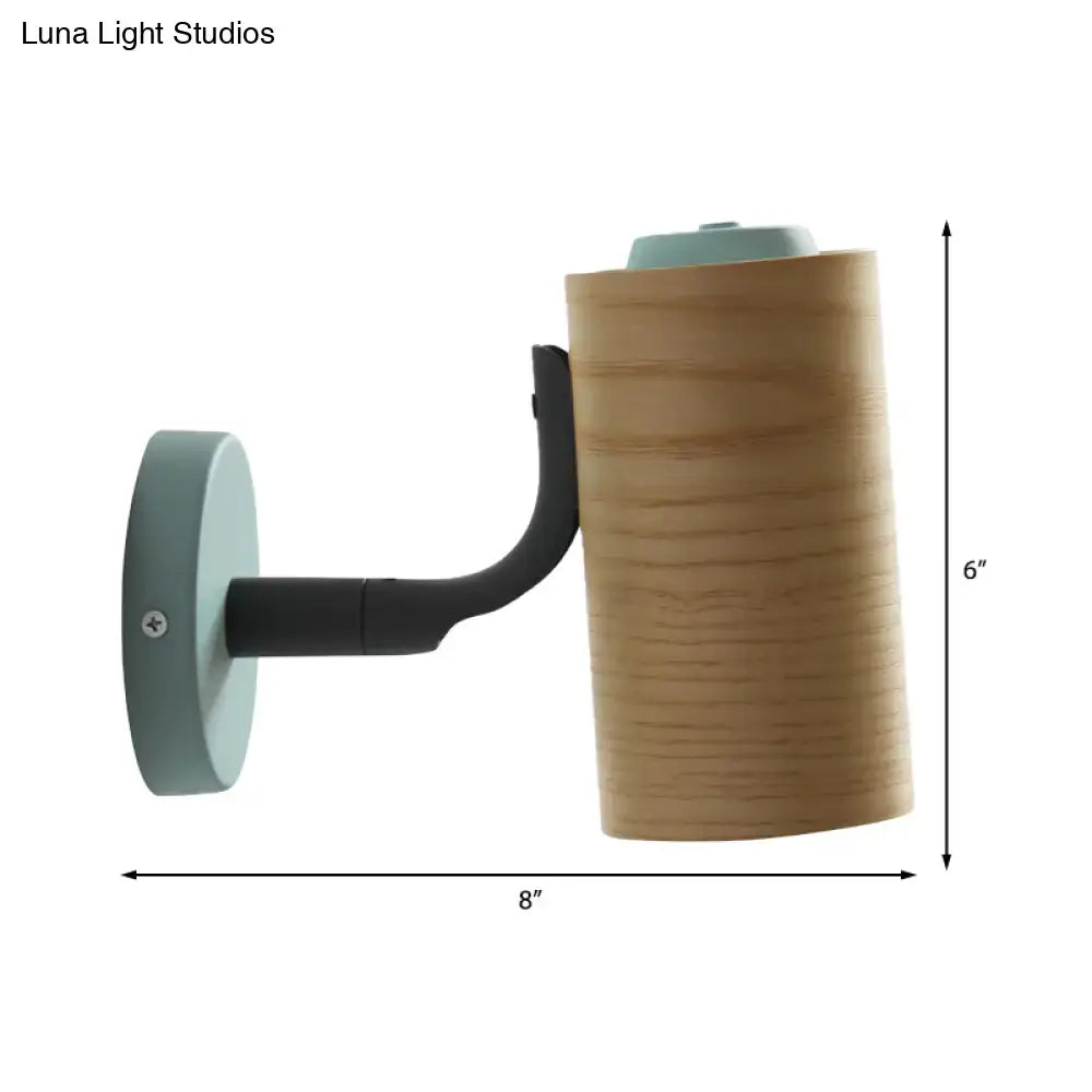 Minimalist wood wall light fixture with shelf for bathroom