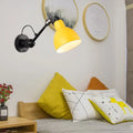 Minimalist yellow & black wall mounted lamp for living room
