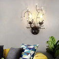 Minimalistic black crystal sconce lamp dining room wall light