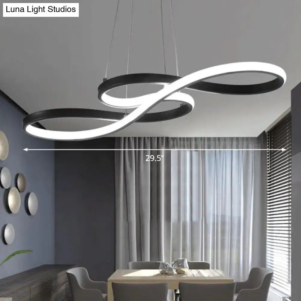 Decorbites minimalistic led infinity-shaped ceiling light with sleek black and white rings inspired by musical notation