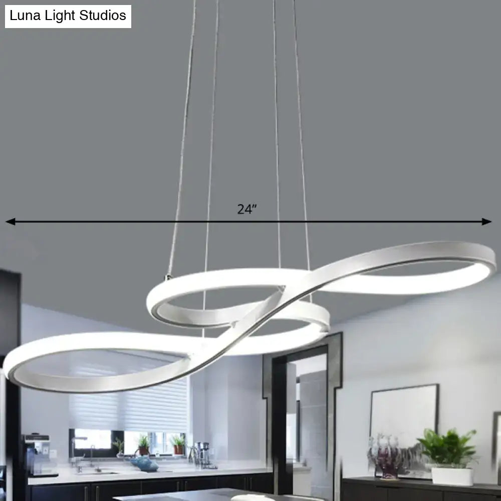Minimalistic led infinity pendant light black & white dining room