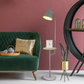 Decorbites™ macaron mint green floor lamp with metal shade, funnel shaped adjustable light and circular marble base