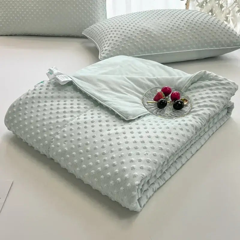 Mint green textured cooling massage blanket bedroom comforter