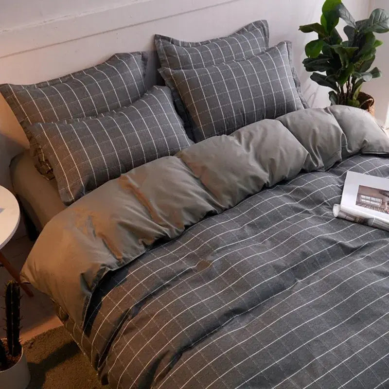 Mint green & white ginkgo leaf cartoon print bedding set bedroom