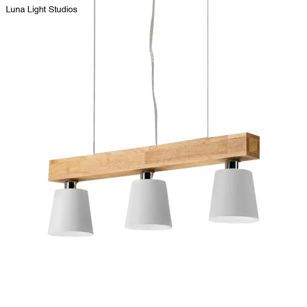 Modern adjustable cone pendant lamp bedroom wood island light