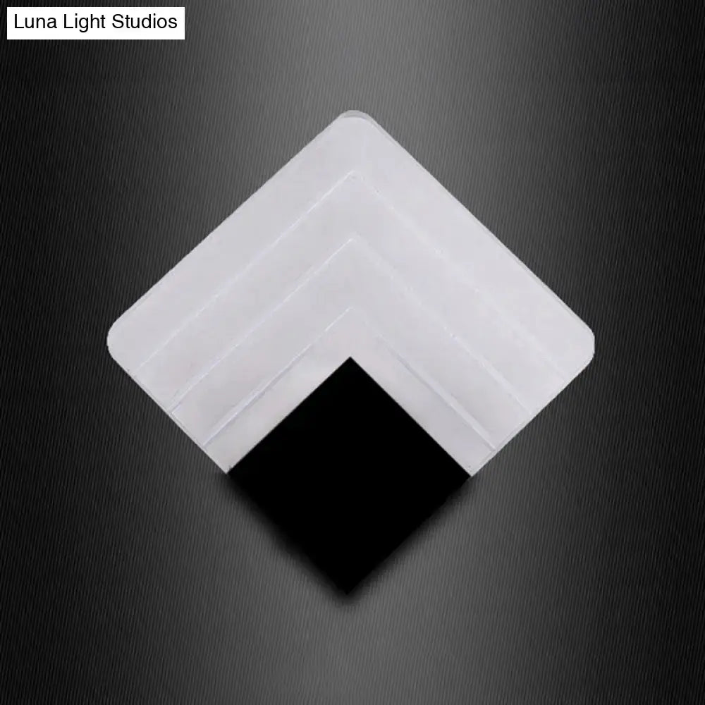 Modern aged silver & black square led wall sconce bedroom light