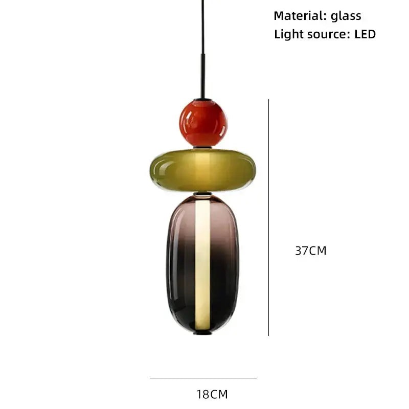 Modern amber and cream colorful glass ball pendant lights dining room