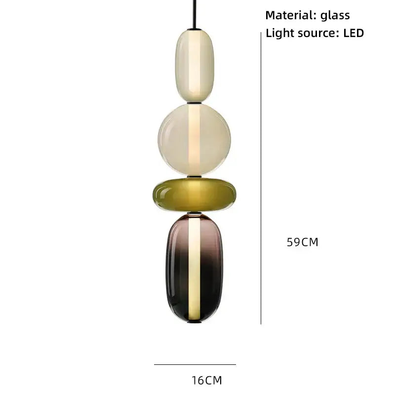 Modern amber and cream colorful glass ball pendant lights dining room