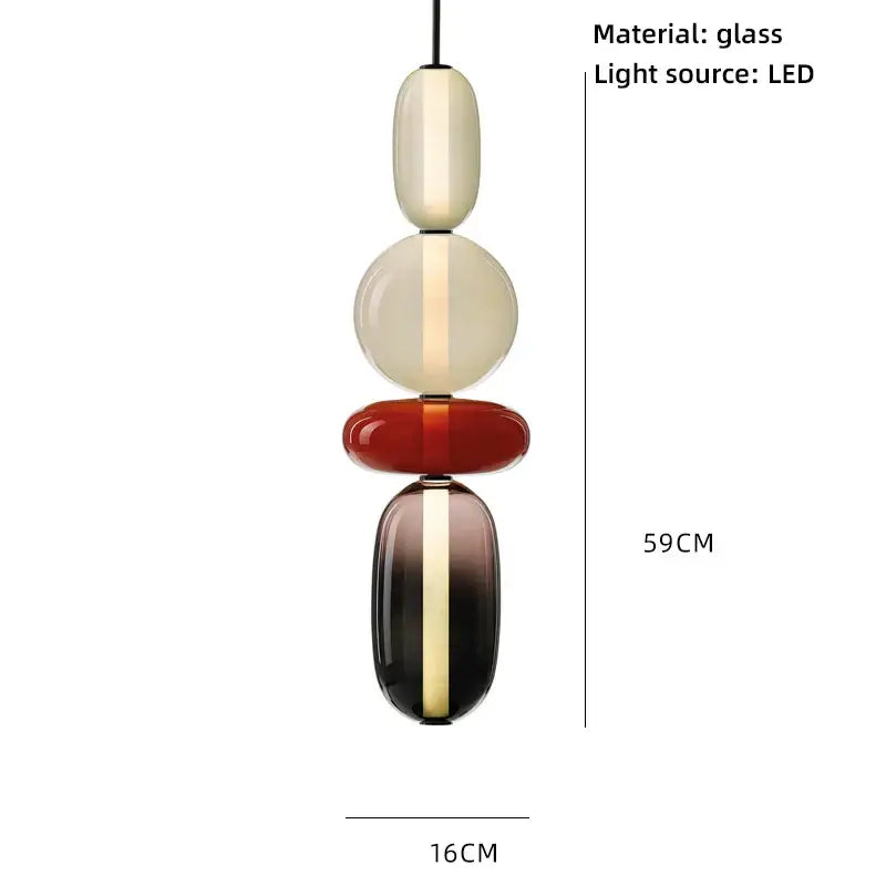 Modern amber and cream colorful glass ball pendant lights dining room