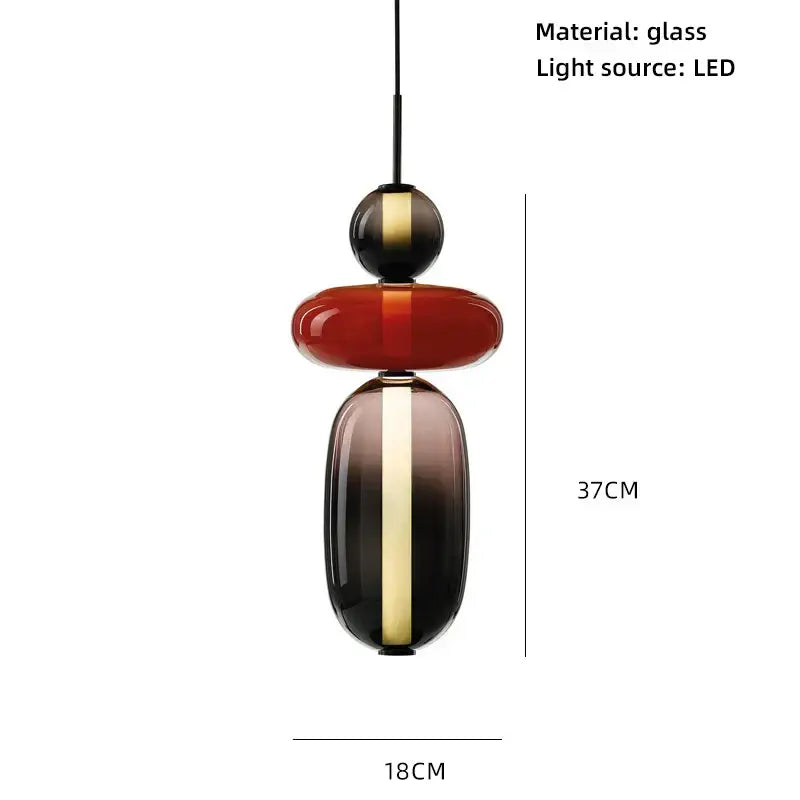 Modern amber and cream colorful glass ball pendant lights dining room