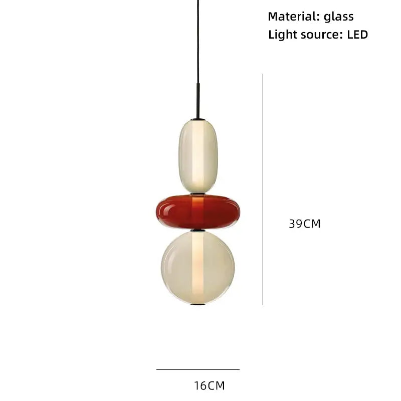 Modern amber and cream colorful glass ball pendant lights dining room