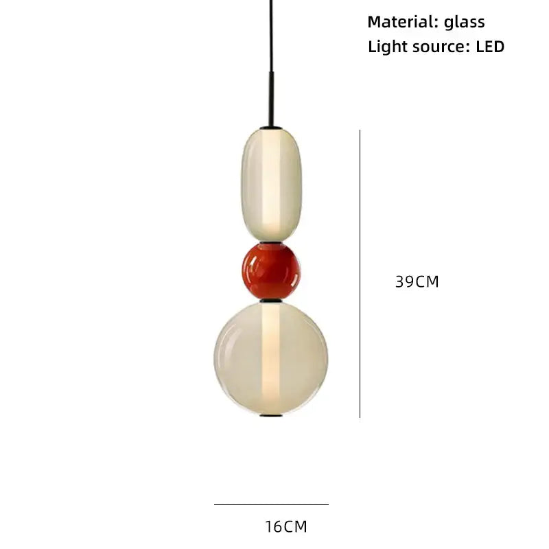 Modern amber and cream colorful glass ball pendant lights dining room