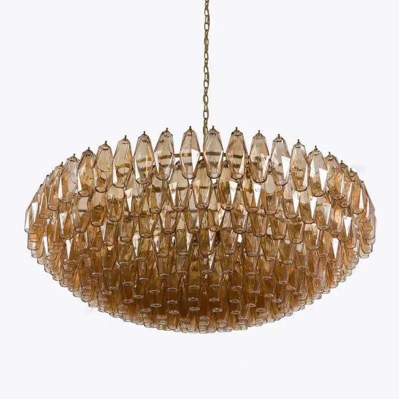 Modern amber and gray glass chandelier dining room luxury light