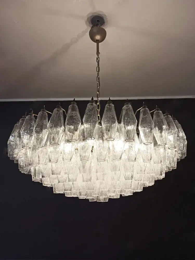 Modern amber and gray glass chandelier dining room luxury light